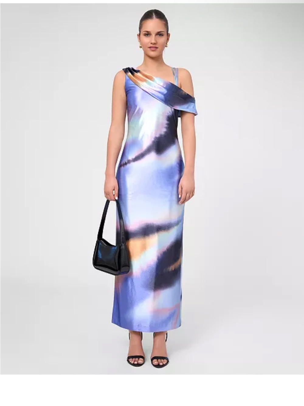 Rachel Roy Women’s Asymmetrical Knit Satin Midi Dress